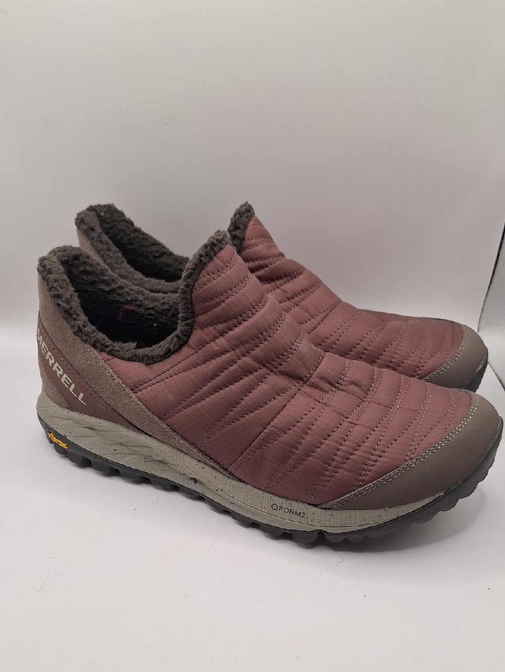 Merrell Women's Quilted Slip-On Insulated Loafers - QFORM2 - Dusty Rose/Brown